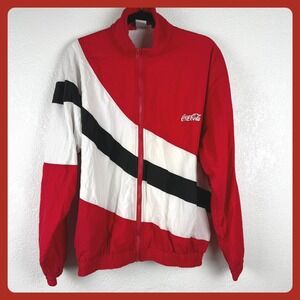Vintage Coca Cola Olympic Partner Track‎ Jacket Windbreaker Y2K 90's Blokecore
